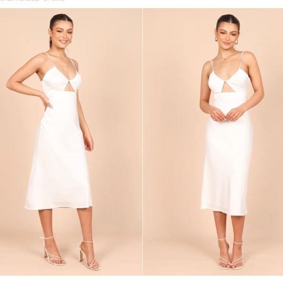 Petal + Pup Wedding Bridal Bride Formal Poppy Cutout Midi Dress • Large NWT - Picture 1 of 4